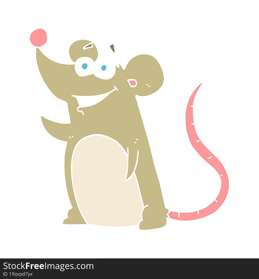 flat color illustration of a cartoon mouse