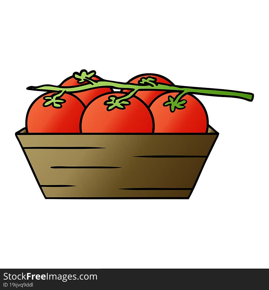 gradient cartoon doodle of a box of tomatoes