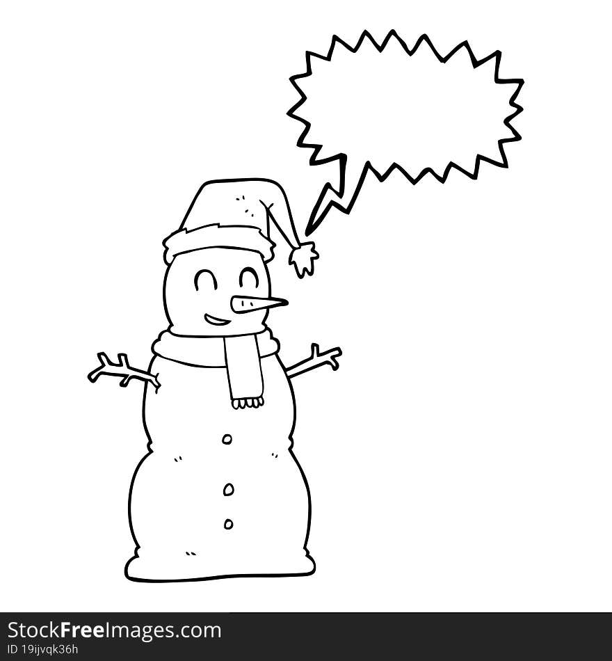 Speech Bubble Cartoon Snowman