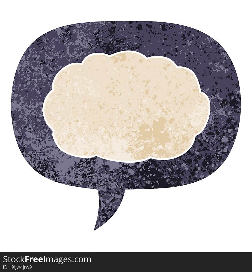 Cartoon Cloud And Speech Bubble In Retro Textured Style