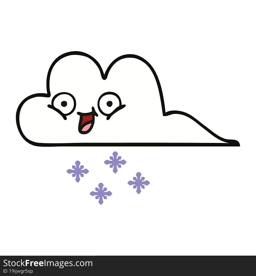 cute cartoon of a snow cloud. cute cartoon of a snow cloud