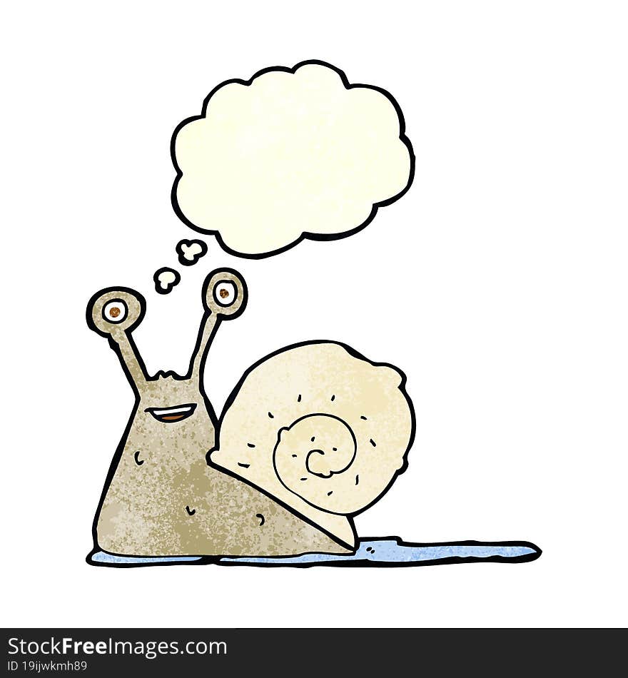 Cartoon Snail With Thought Bubble