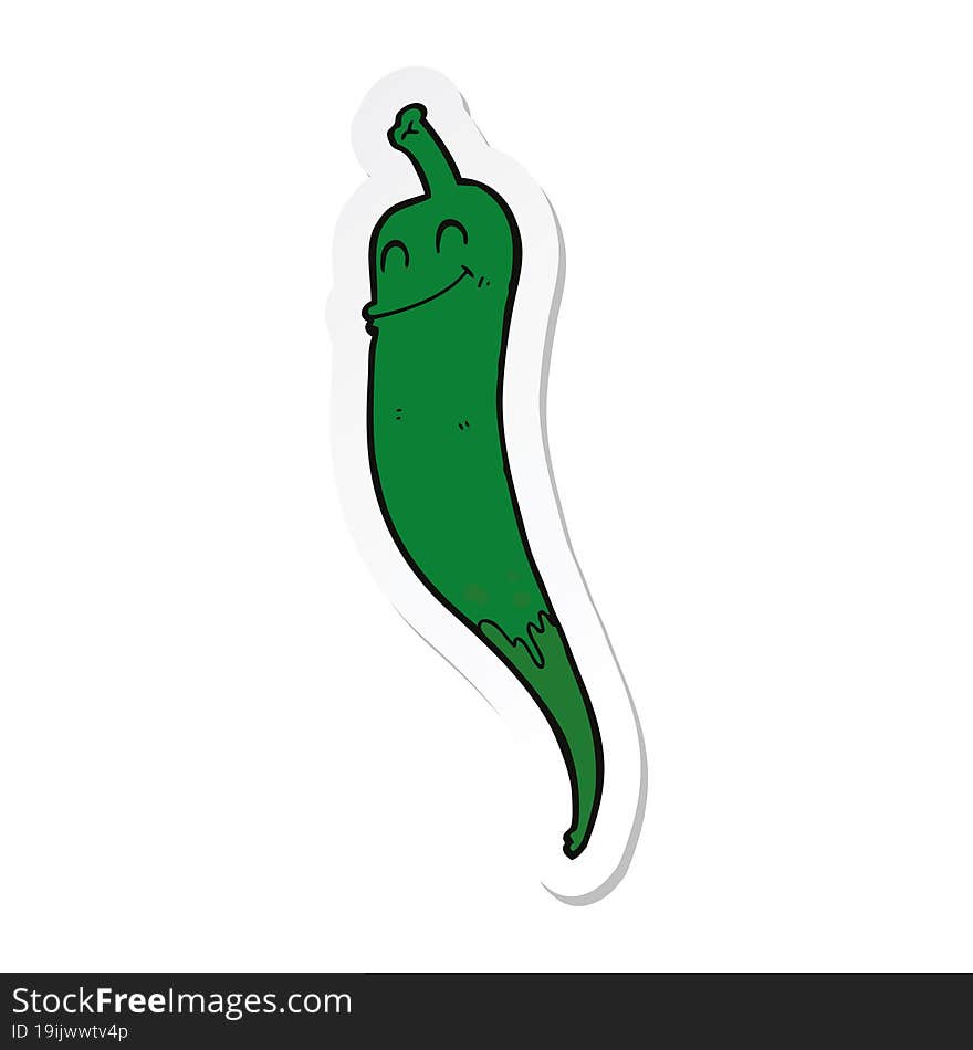 sticker of a cartoon chili pepper