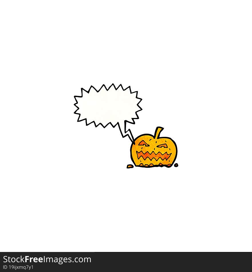 shrieking cartoon pumpkin