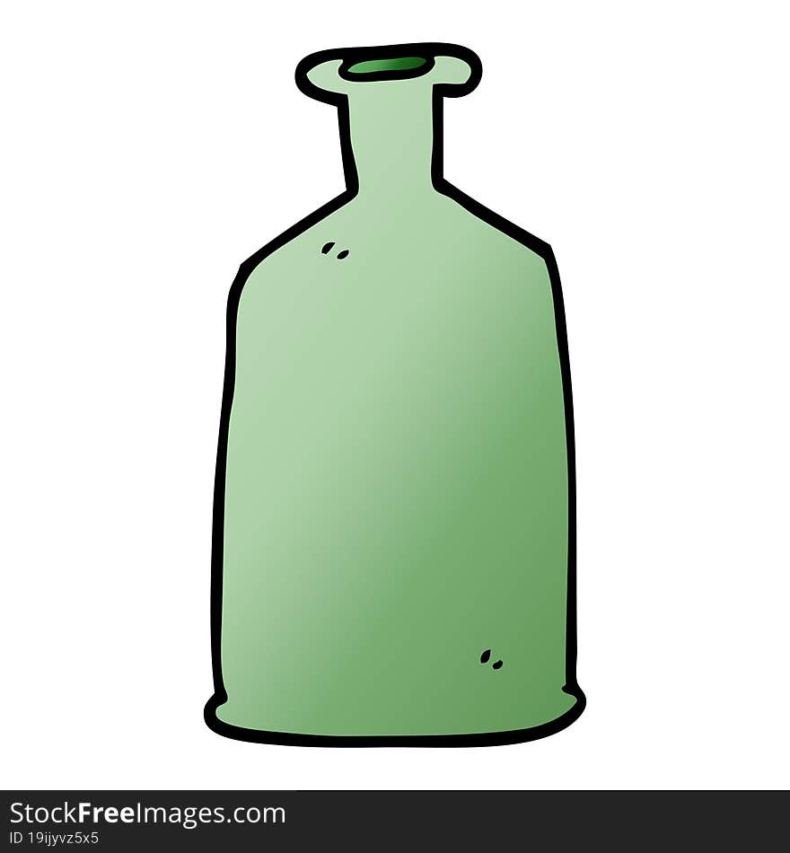 Cartoon Doodle Green Bottle