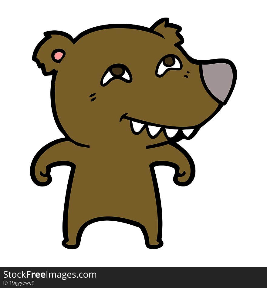 cartoon bear showing teeth. cartoon bear showing teeth