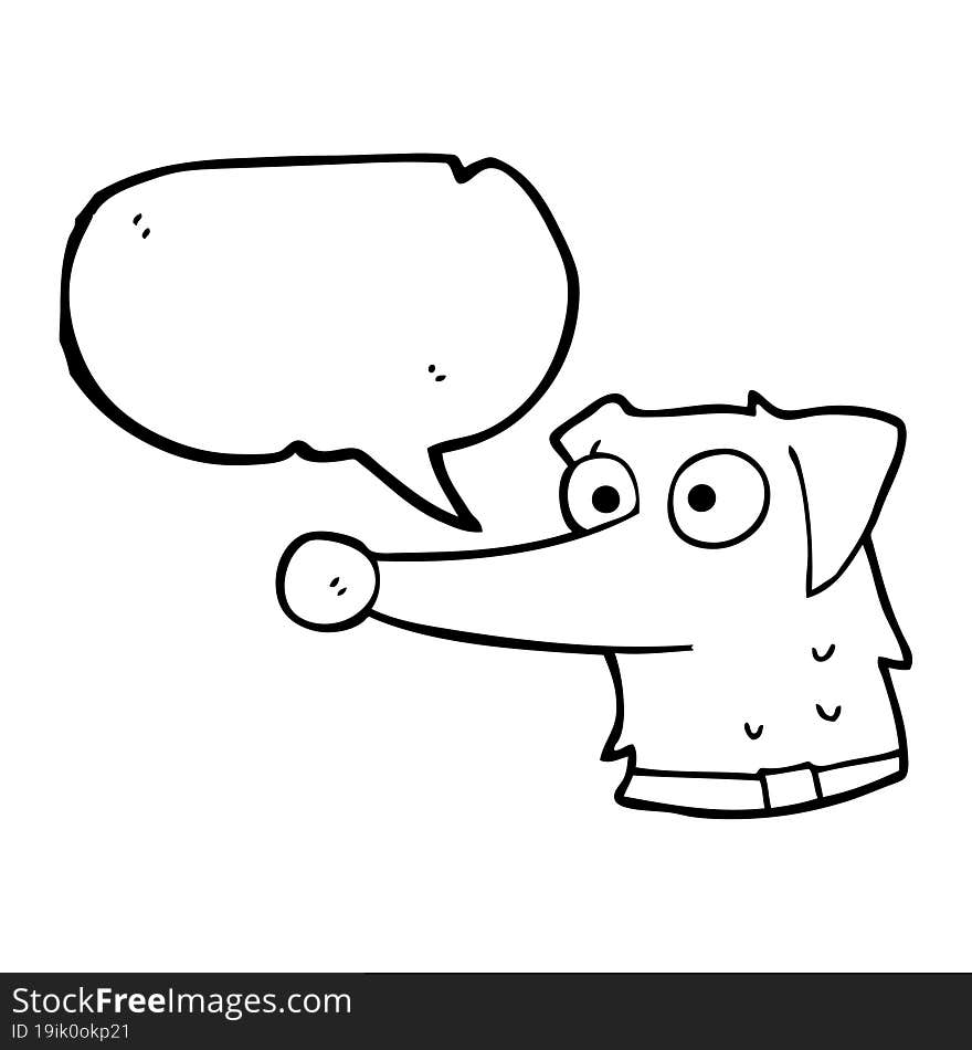 Speech Bubble Cartoon Dog With Collar