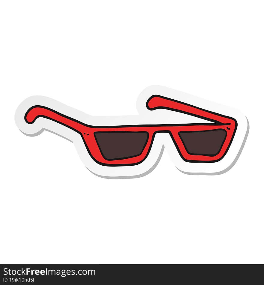 Sticker Of A Cartoon Sunglasses