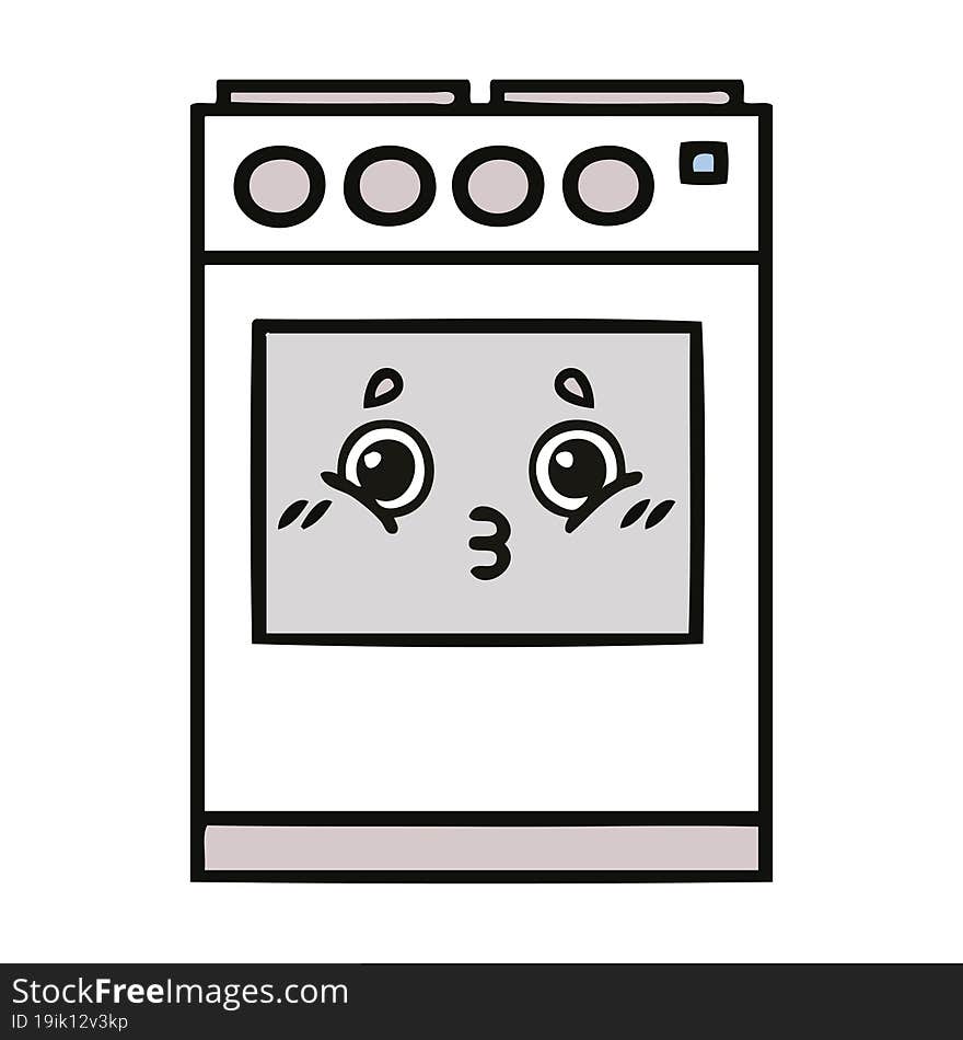 cute cartoon of a kitchen oven. cute cartoon of a kitchen oven