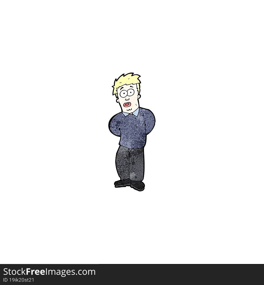 cartoon nervous man