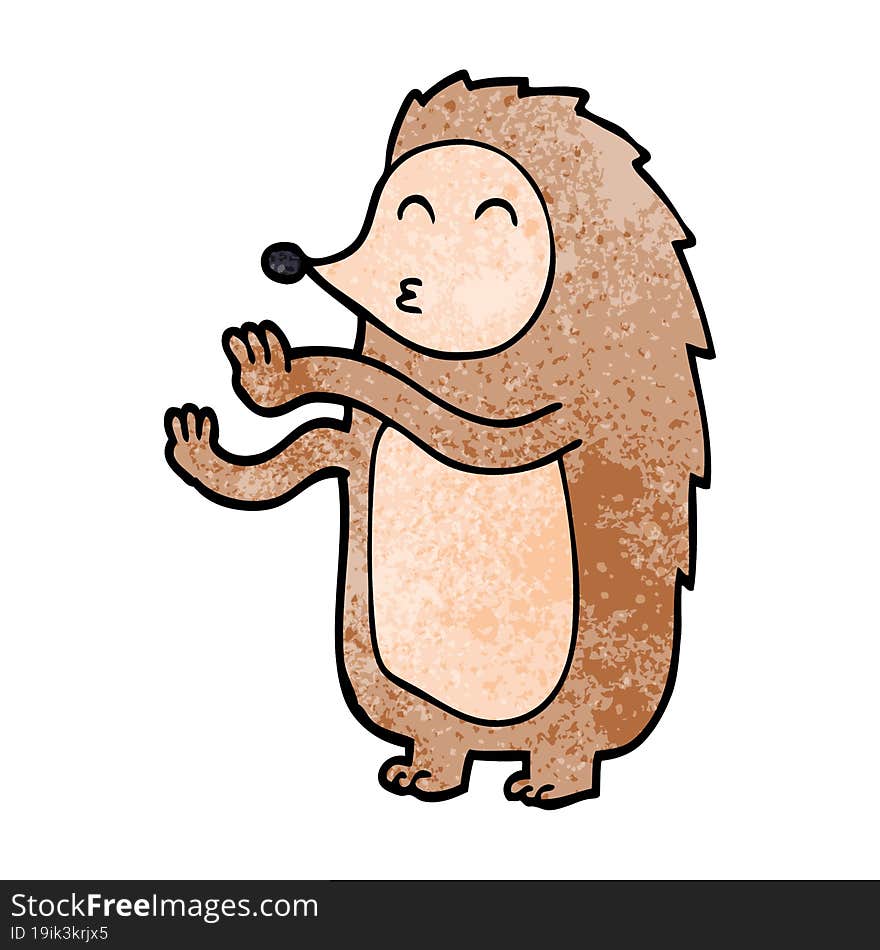 Cartoon Doodle Happy Hedgehog