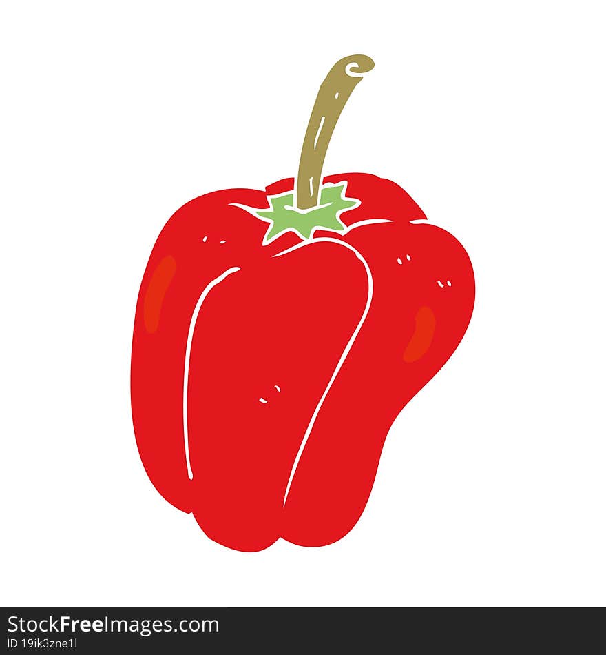 flat color illustration of a cartoon pepper