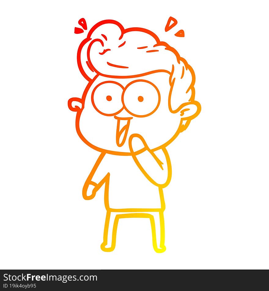 warm gradient line drawing cartoon man