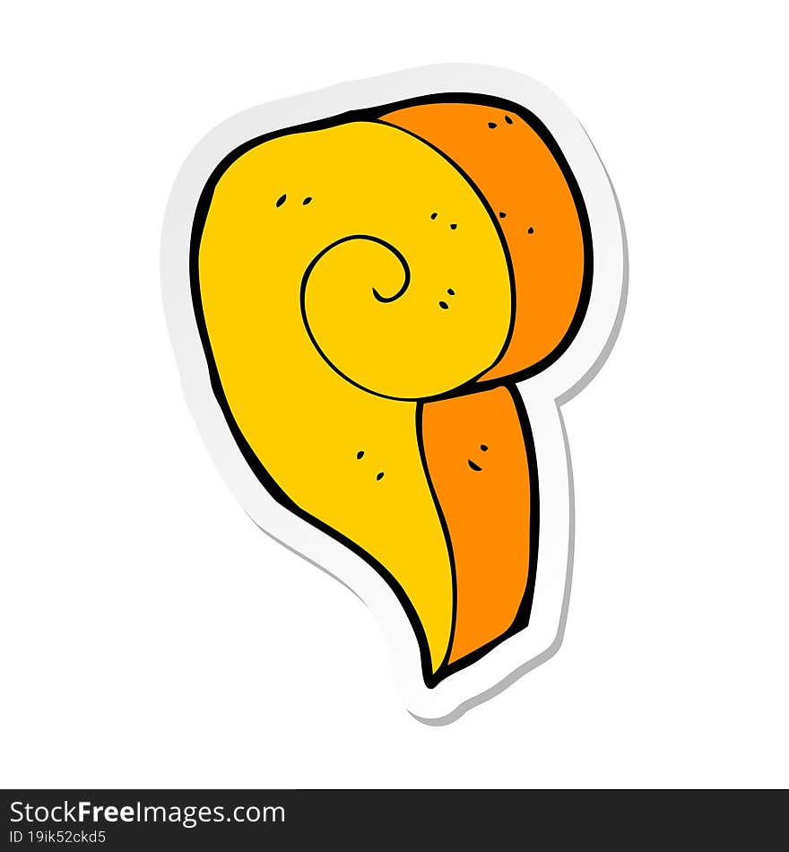 sticker of a cartoon decorative swirl symbol