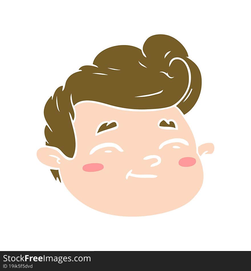 flat color style cartoon male face