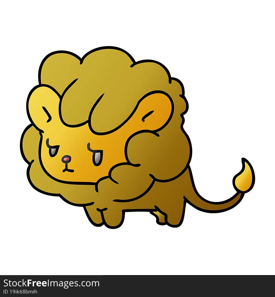 gradient cartoon kawaii cute lion cub