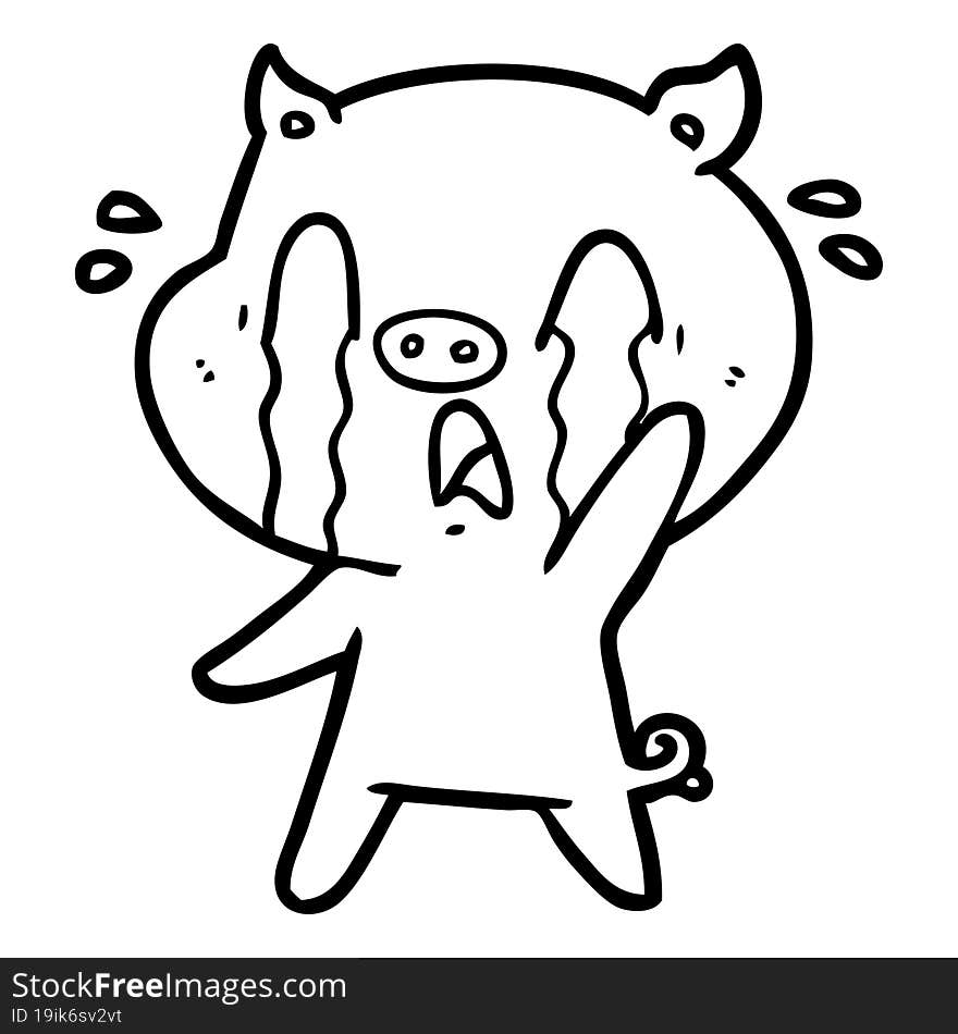 crying pig cartoon. crying pig cartoon