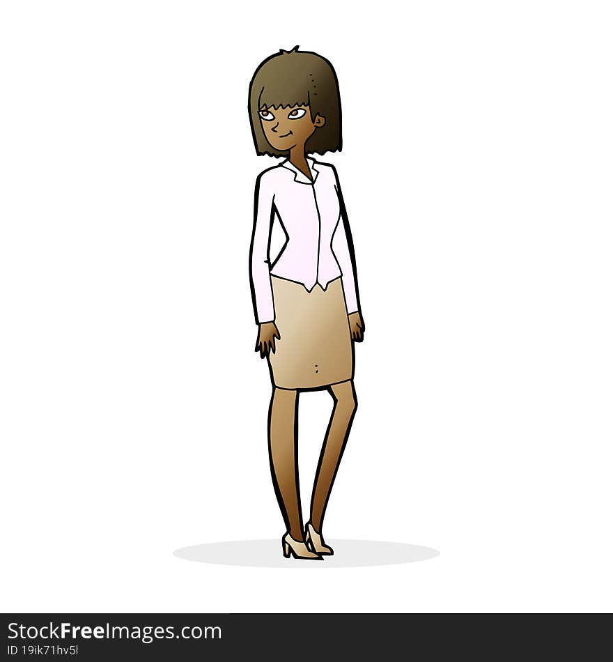 Cartoon Pretty Businesswoman