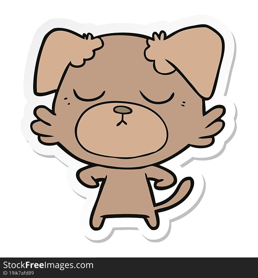 sticker of a cute cartoon dog