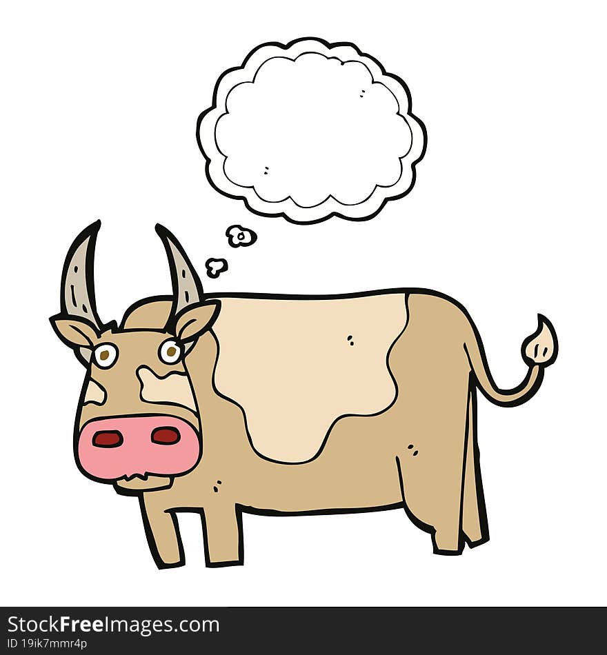 Cartoon Bull With Thought Bubble