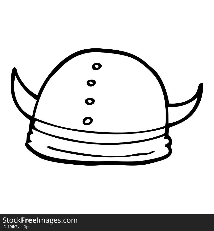 line drawing cartoon viking helmet