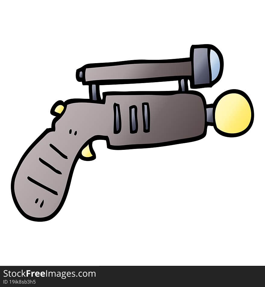 vector gradient illustration cartoon ray gun