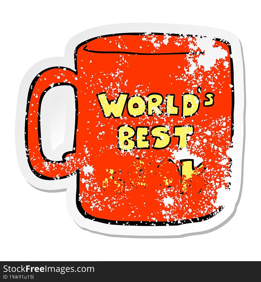 distressed sticker of a worlds best cook mug