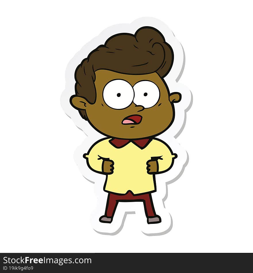 sticker of a cartoon staring man