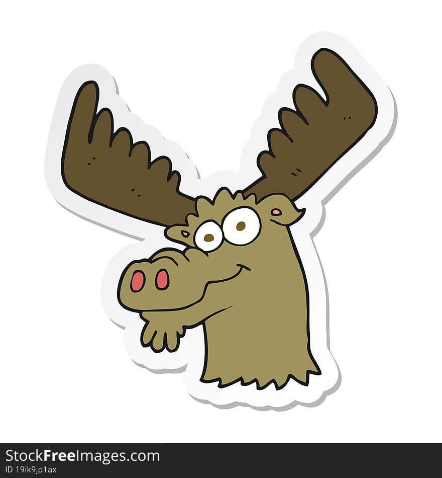 sticker of a cartoon moose