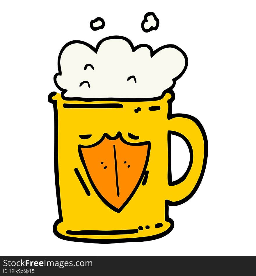 hand drawn doodle style cartoon tankard