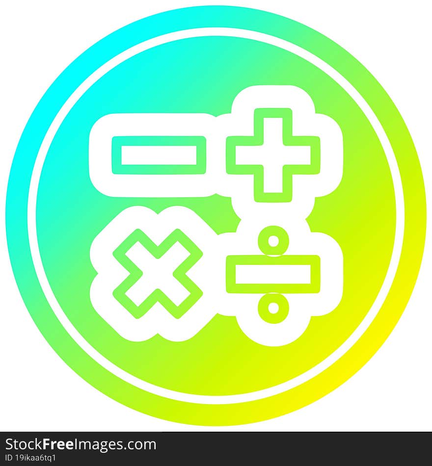 math symbols in cold gradient spectrum