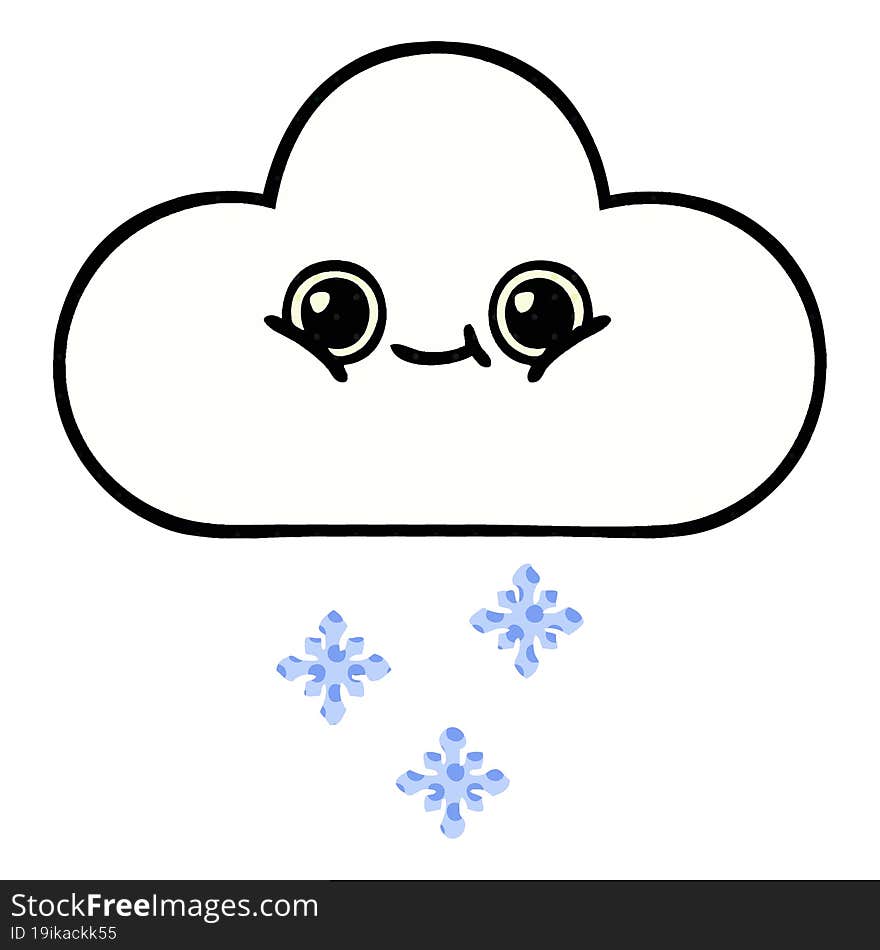 comic book style cartoon snow cloud