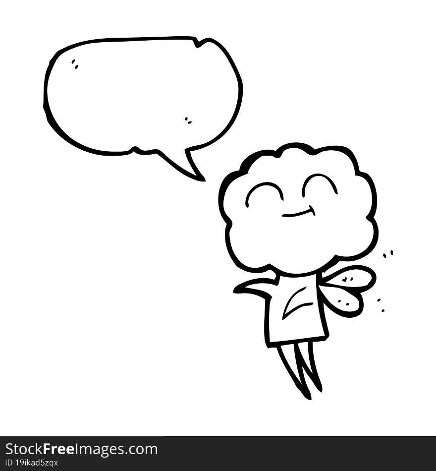 Speech Bubble Cartoon Cute Cloud Head Imp