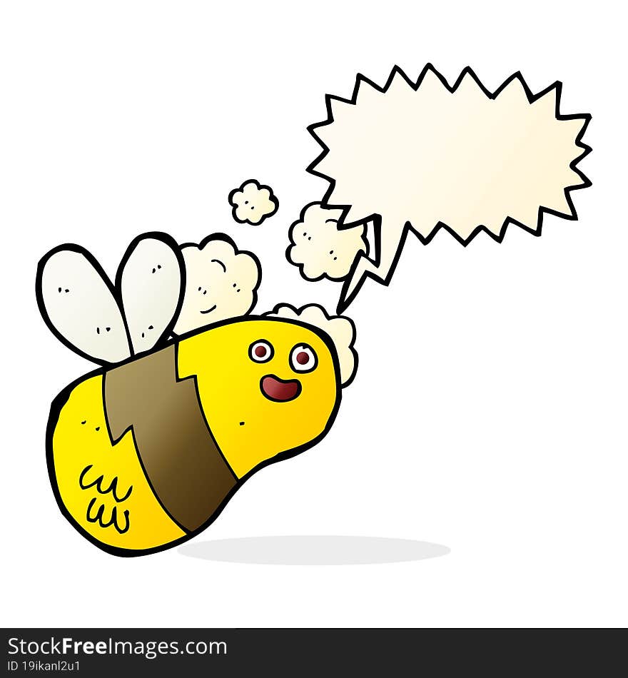 cartoon bee with speech bubble