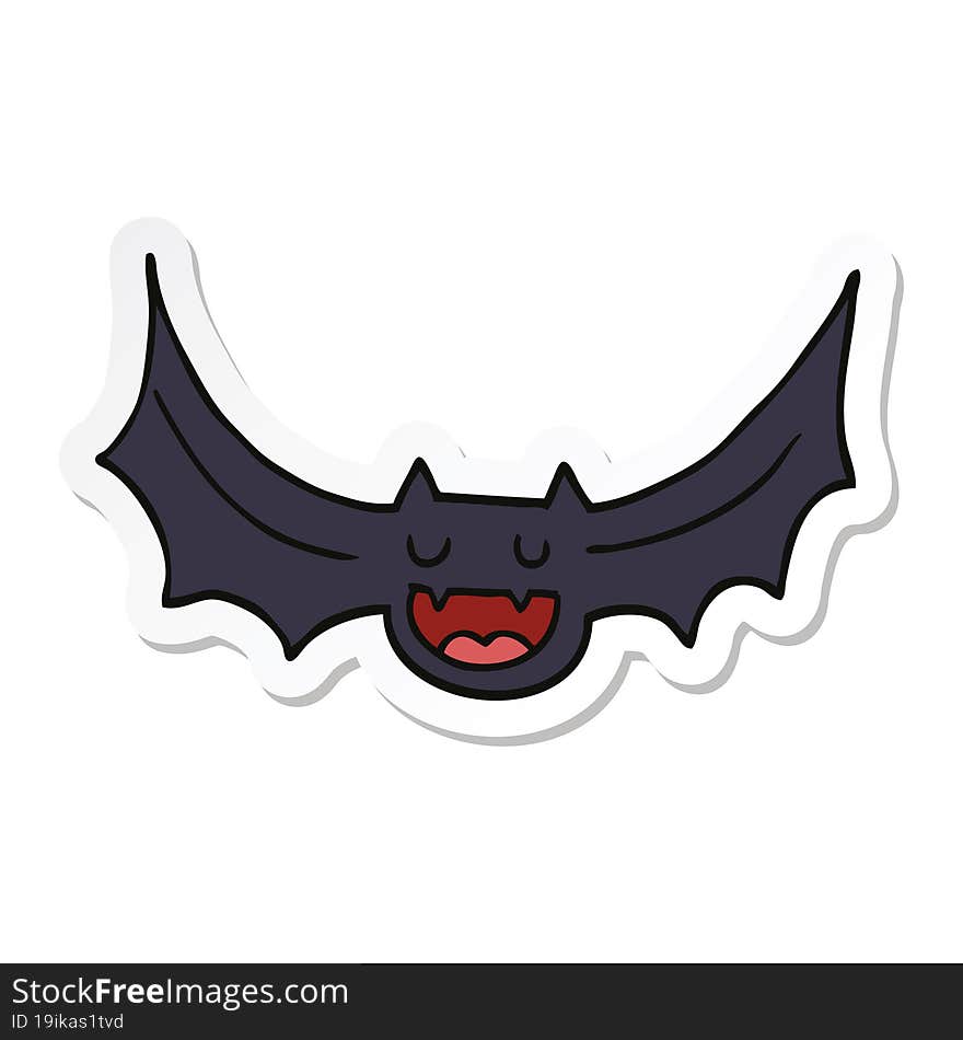 sticker of a cartoon bat