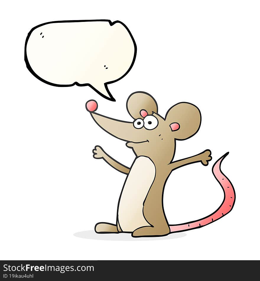 Speech Bubble Cartoon Mouse