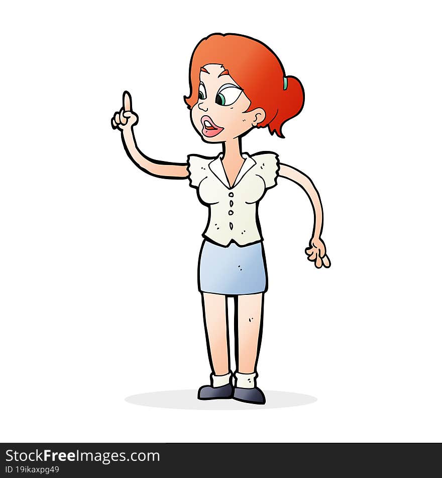 Cartoon Woman With Great Idea