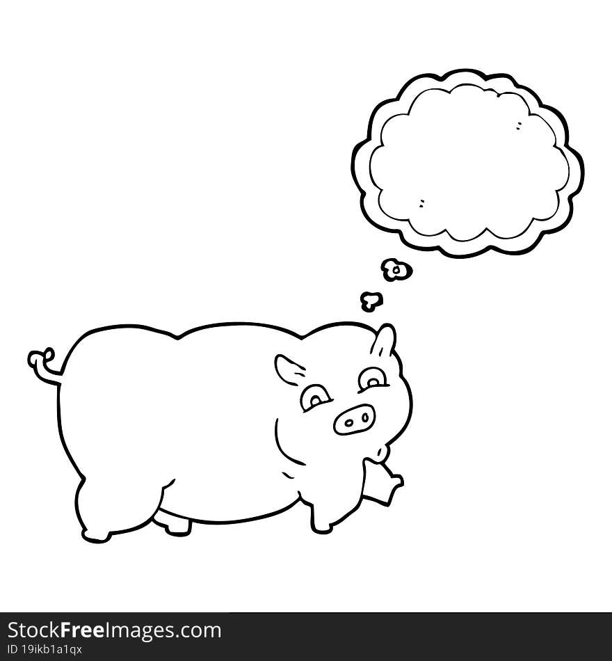 thought bubble cartoon pig