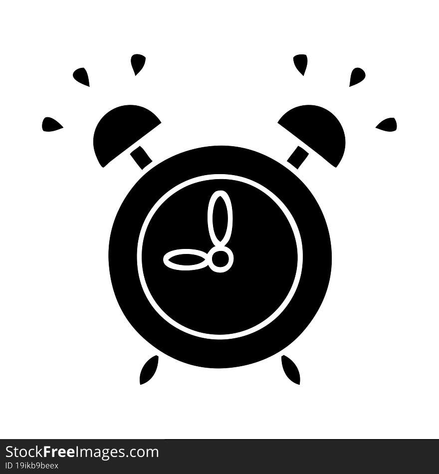 flat symbol ringing alarm clock