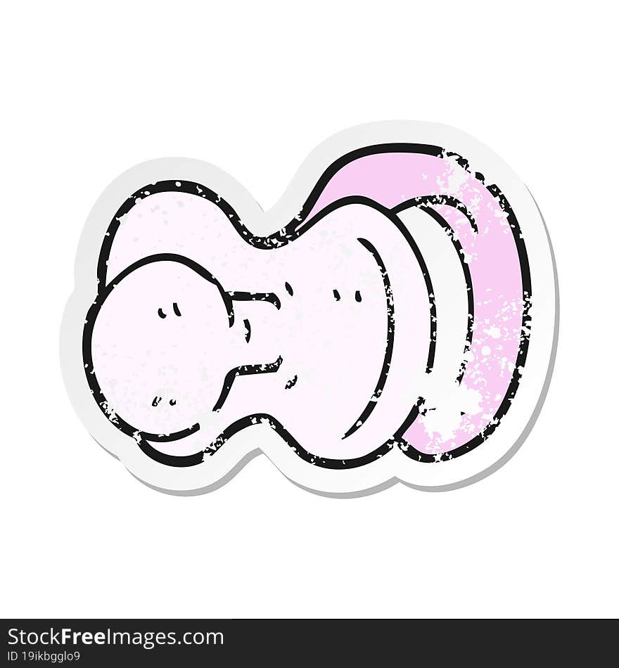 Retro Distressed Sticker Of A Cartoon Pacifier