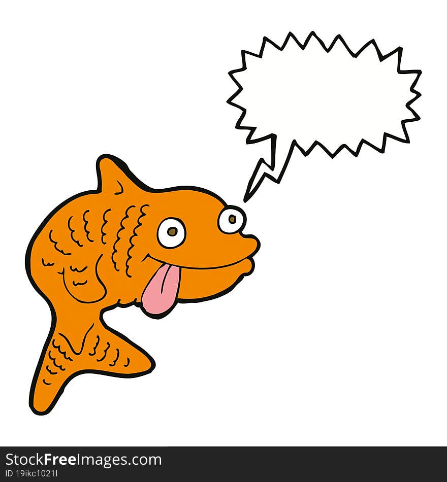 cartoon fish with speech bubble