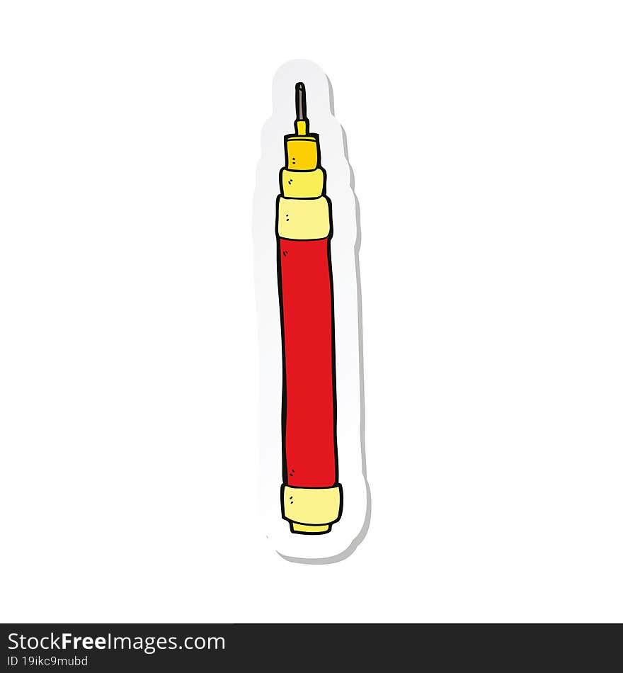 Sticker Of A Cartoon Pen