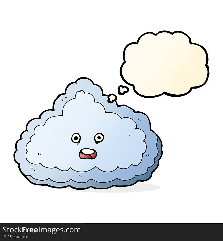 cartoon cloud with thought bubble