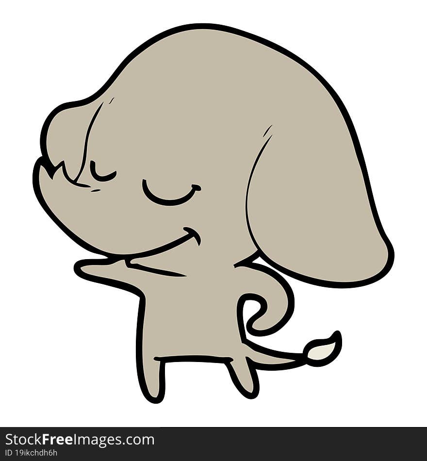 cartoon smiling elephant. cartoon smiling elephant