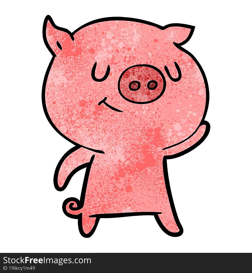 happy cartoon pig. happy cartoon pig