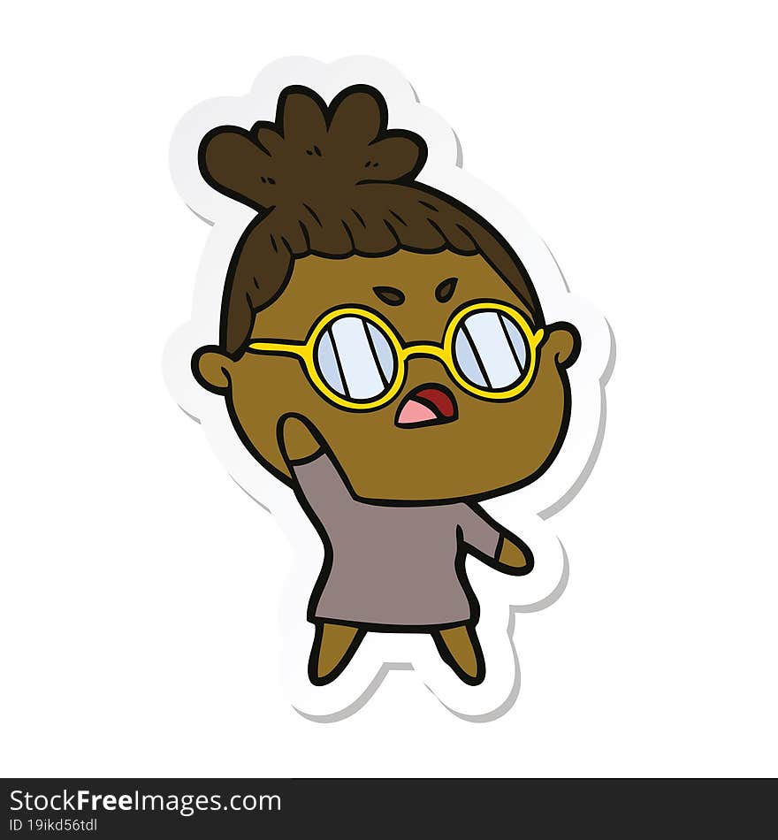 sticker of a cartoon annoyed woman