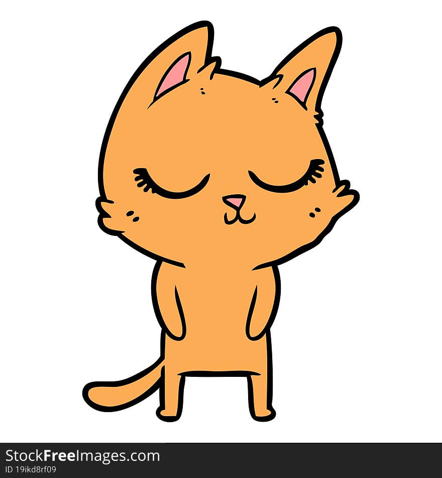 calm cartoon cat. calm cartoon cat