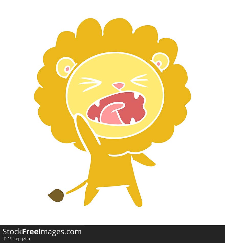 flat color style cartoon lion