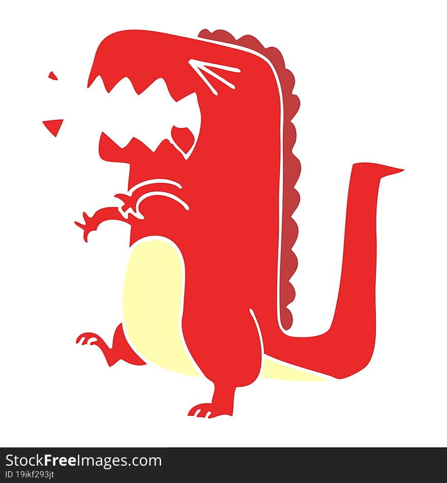 cartoon doodle roaring dinosaur