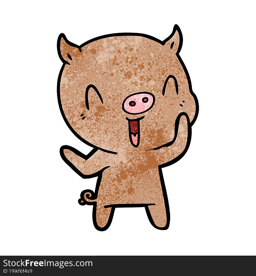 happy cartoon pig. happy cartoon pig